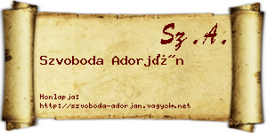 Szvoboda Adorján névjegykártya